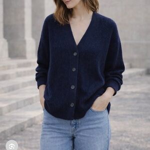 Vince Shaker Rib Wool & Cashmere-Blend Cardigan XL